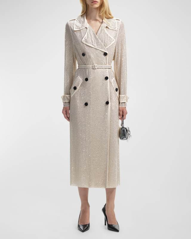 Rhinestone Trench Coat